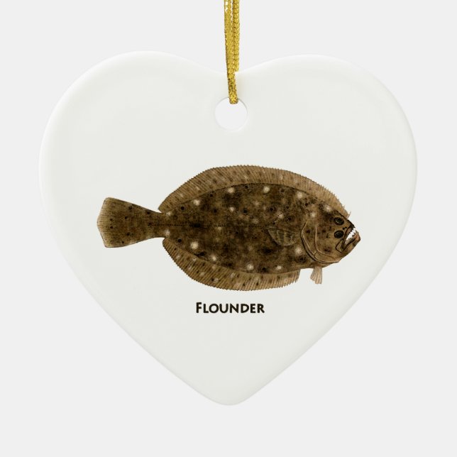 Flounder Logo Ceramic Ornament (Front)