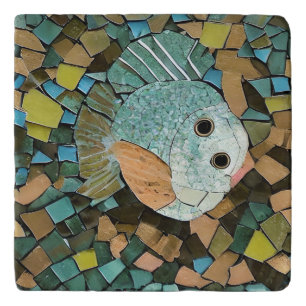 Flounder Sole Ocean Fish Faux Mosaic Trivet