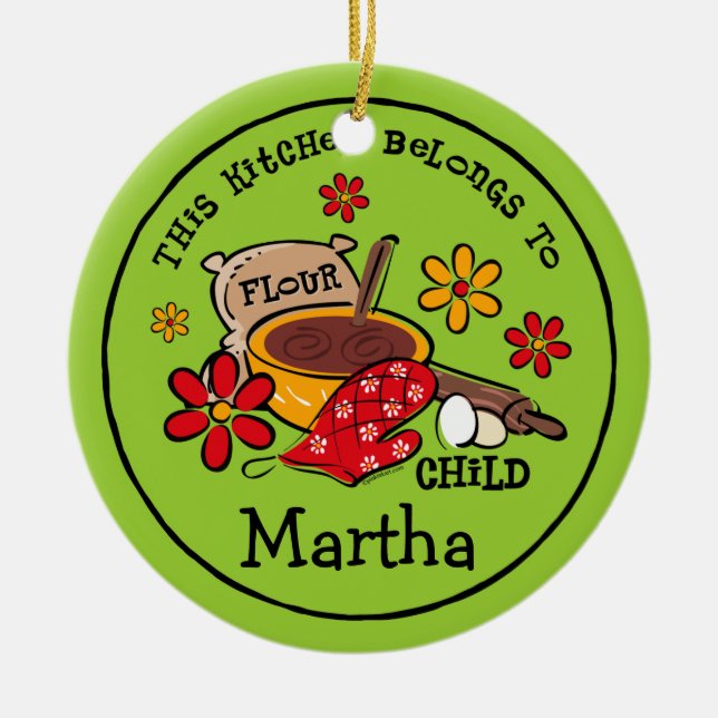 Flour Child Personalized Ornament (Front)