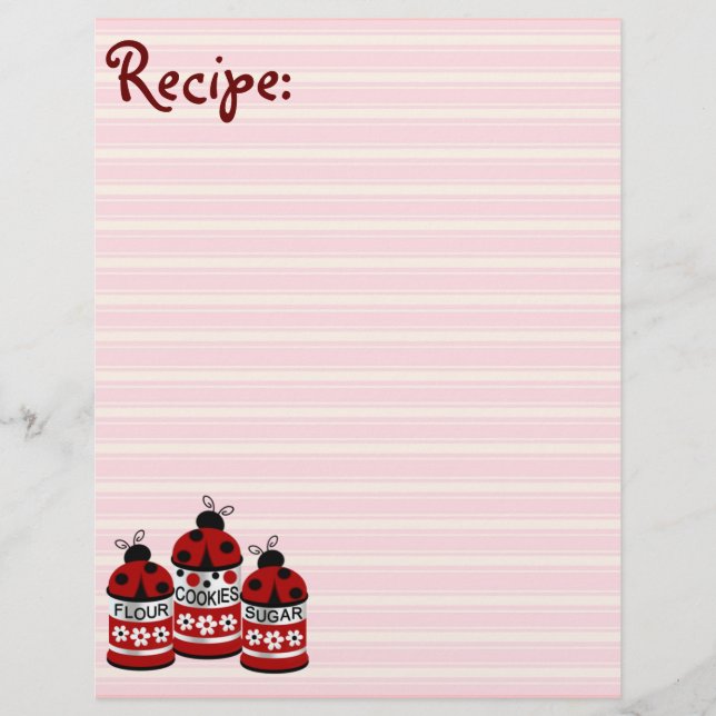 Flour Cookies Sugar Ladybug Recipe Paper (Front)