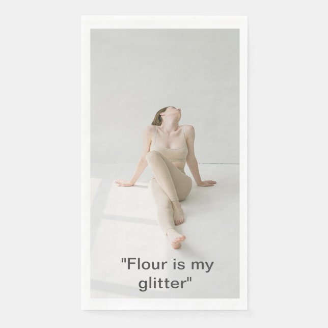 “Flour is My Glitter” Studio Scene Kitchen Towel (Front)
