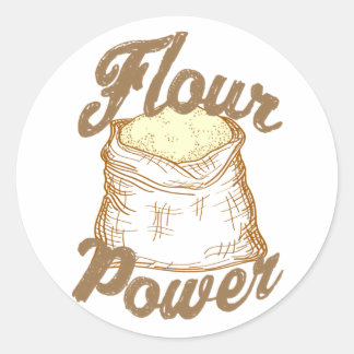 Flour Power Classic Round Sticker