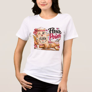 Flour Power Funny Baking Design Tri-Blend Shirt