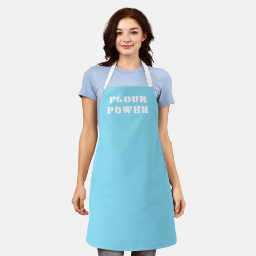 Flour Power Light Blue Apron