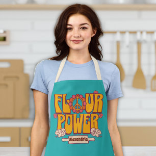 "Flour Power" Retro 70s Funny Cooking Baking Apron
