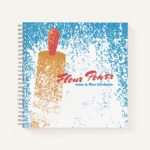 Flour rolling pin personalized recipe cookbook notebook