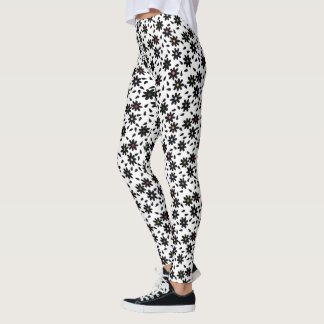 Flour-sack Inspired Black and White Leggings