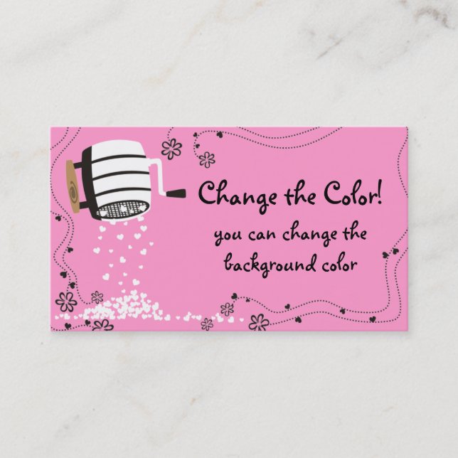 Flour sifter flowers baker baking business card (Front)