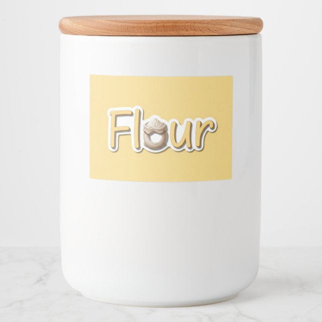 Flour, Sticker for Food Container, by Natasha Us   (Front)