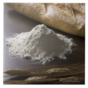 Flour, wheat and bread ceramic tile