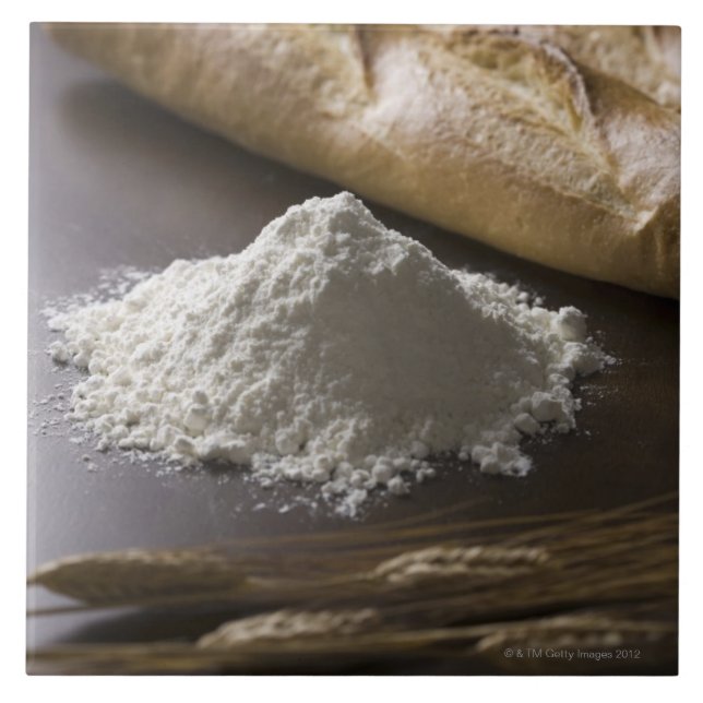 Flour, wheat and bread ceramic tile (Front)