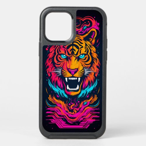 Flourescent Tiger Face OtterBox Symmetry iPhone 12 Pro Case