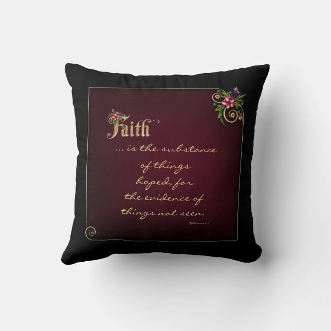 Flourina Faith Verse - Customizable Throw Pillow (Back)