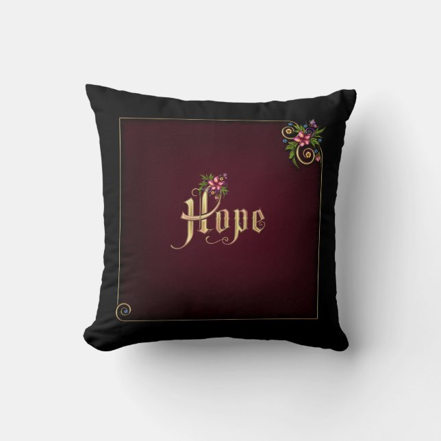 Flourina Hope Verse - Customizable Throw Pillow (Front)
