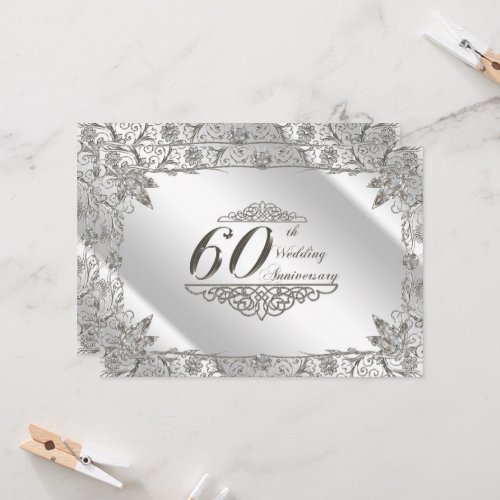 Flourish 60th Diamond Wedding Anniversary Invite