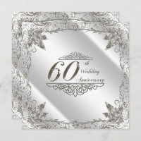 A 60th Diamond Wedding Anniversary Invite, Zazzle