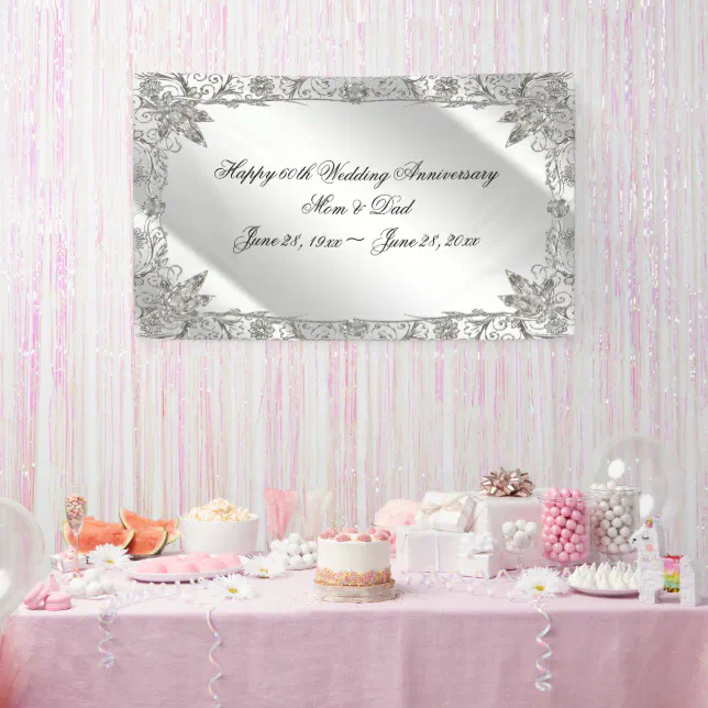 Personalized Diamond 60th Anniversary Banners  Anniversary banner, 60th  anniversary parties, Happy 60th anniversary