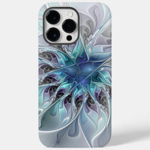 Flourish Abstract Modern Fractal Flower With Blue Case-Mate iPhone 14 Pro Max Case