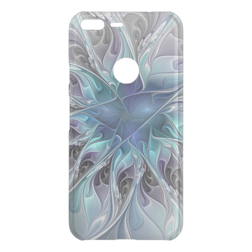 Flourish Abstract Modern Fractal Flower With Blue Uncommon Google Pixel XL Case