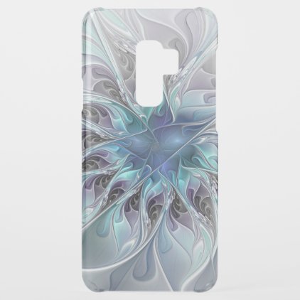 Flourish Abstract Modern Fractal Flower With Blue Uncommon Samsung Galaxy S9 Plus Case