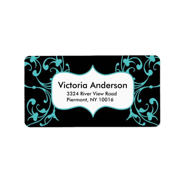 Flourish Accent Frame Return Address Labels. Label (Front)