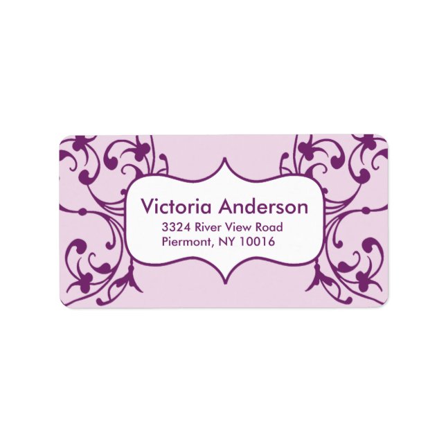 Flourish Accent Frame Return Address Labels. Label (Front)