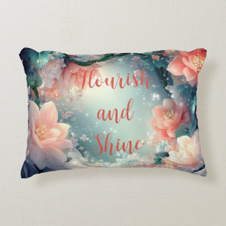 Flourish and Shine Floral Accent Pillow