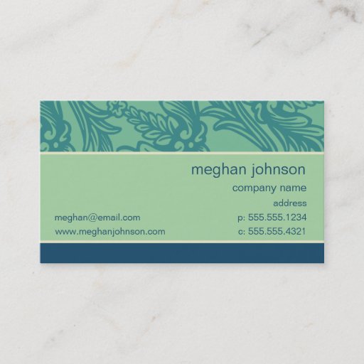 Customizable Flourish Aqua Blue Teal Business Card Template