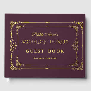 Flourish Art Deco Casino Bachelorette Party Foil Guest Book