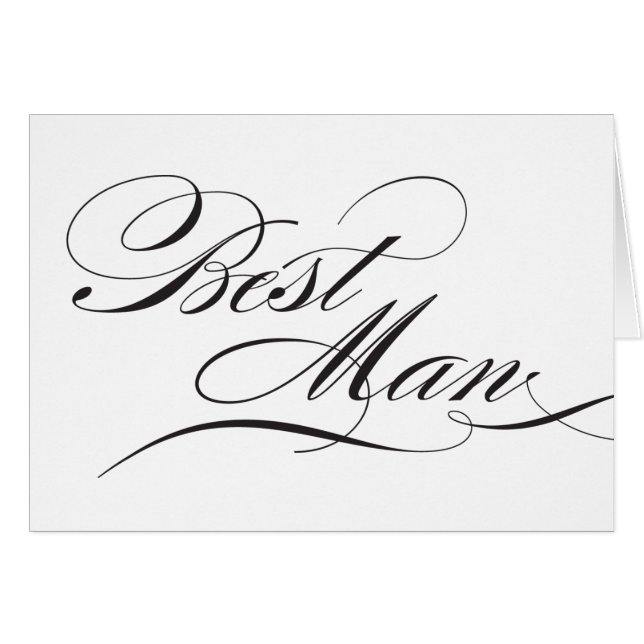 Flourish Best Man Reception Sign Cards (Front Horizontal)