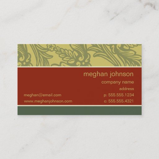 Customizable Flourish Brick Chic Business Card Template