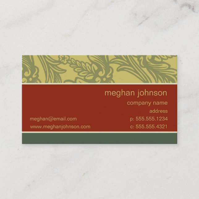 Flourish Brick Chic Business Card Template (Front)