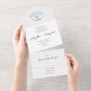 Flourish Chuppah Jewish All in One Wedding Invite