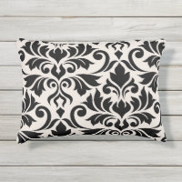 Flourish Damask Art I Black on Cream