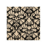 Flourish Damask Art I Cream on Black