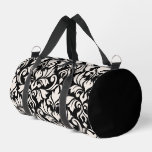 Flourish Damask Art I Cream on Black Duffle Bag