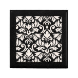 Flourish Damask Art I Cream on Black Gift Box