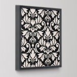 Flourish Damask Art I Cream on Black Peel And Stick Photo Tile