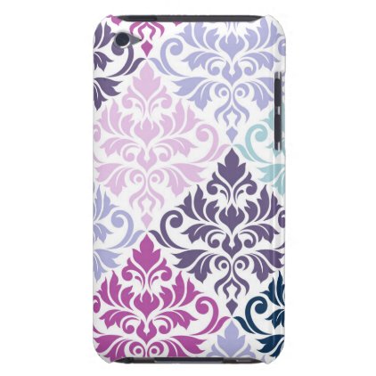 Flourish Damask Art I Purples Pinks Blues White Barely There iPod Cover