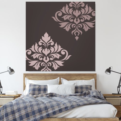 Flourish Damask Art II Taupes Canvas Print