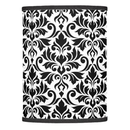 Flourish Damask Lg Pattern Black On White Lamp Shade