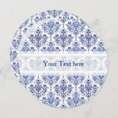 Flourish Damask Pattern - blue (Front/Back)