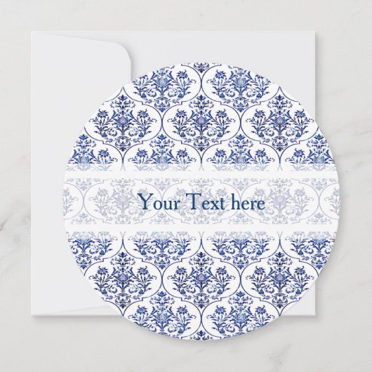 Flourish Damask Pattern - blue (Front)