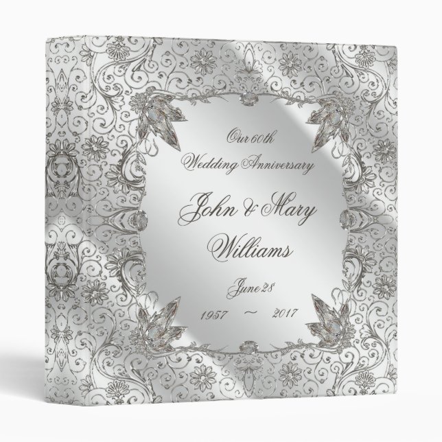 Flourish Diamond 60th Anniversary 1" Binder (Front/Spine)