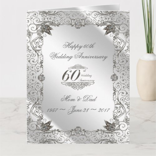 Flourish Diamond 60th Anniversary 85 X 11 Card