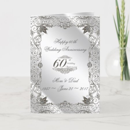 Flourish Diamond 60th Anniversary Greeting Card