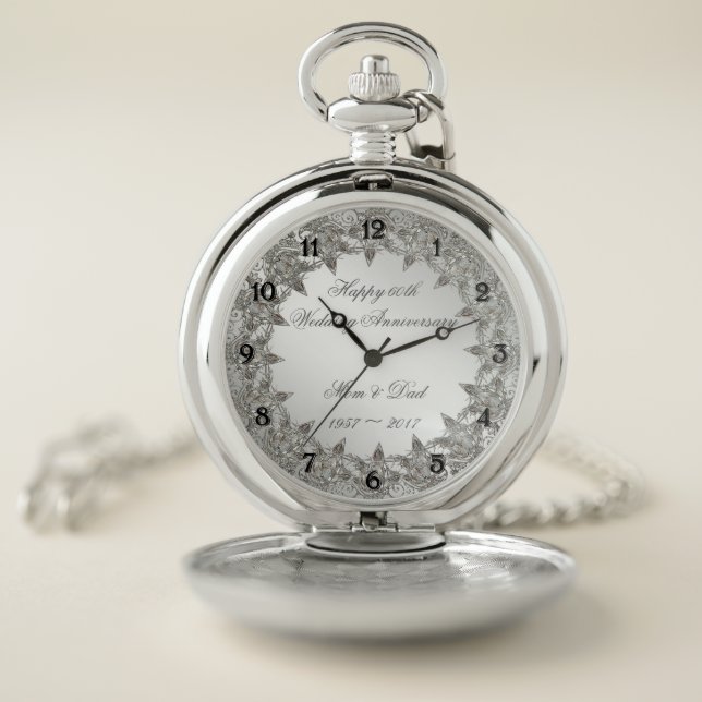 Flourish Diamond 60th Anniversary Pocket Watch (Inside)