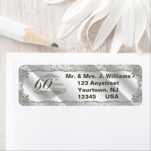 Flourish Diamond 60th Anniversary Return Address Label