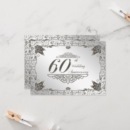 Flourish Diamond 60th Wedding Anniversary Invite