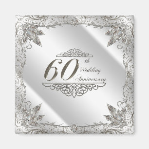 Flourish Diamond 60th Wedding Anniversary Magnet